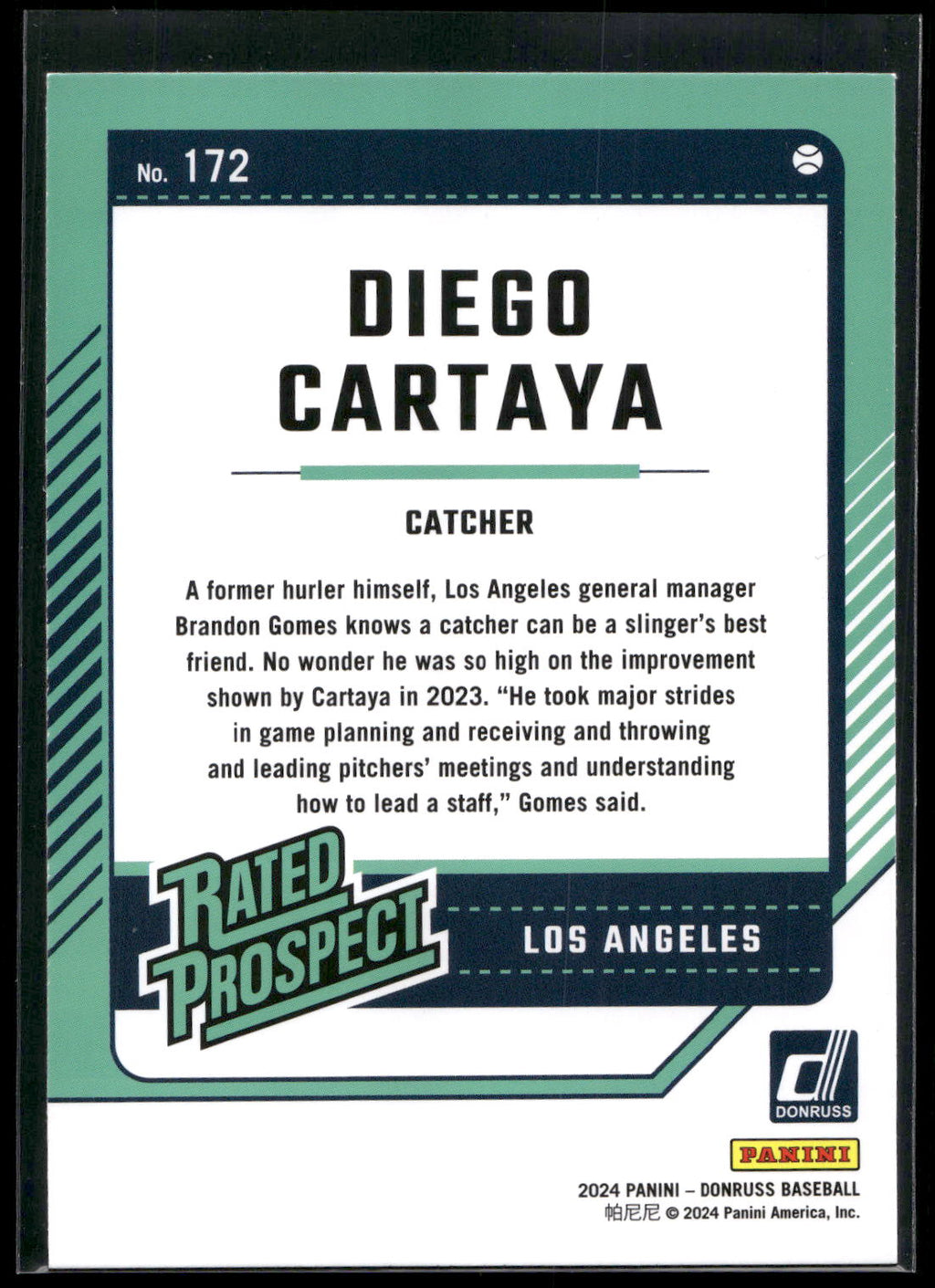 2024 Donruss #172 Diego Cartaya