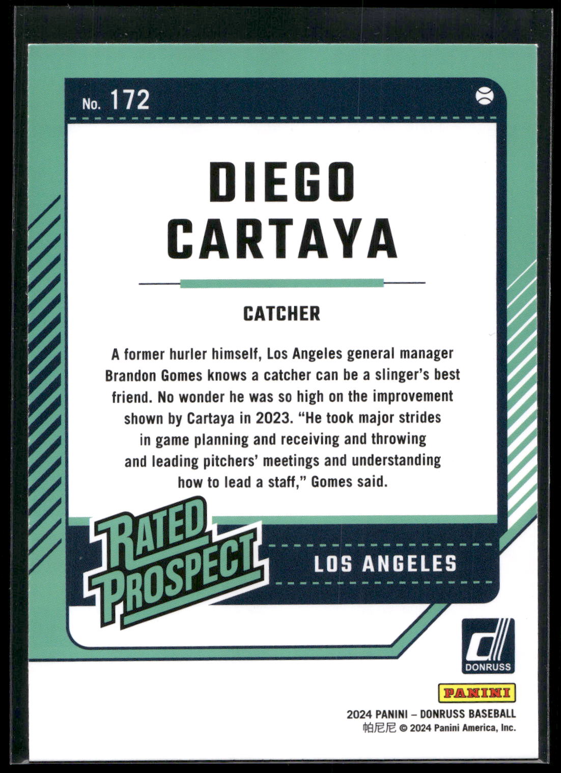 2024 Donruss #172 Diego Cartaya
