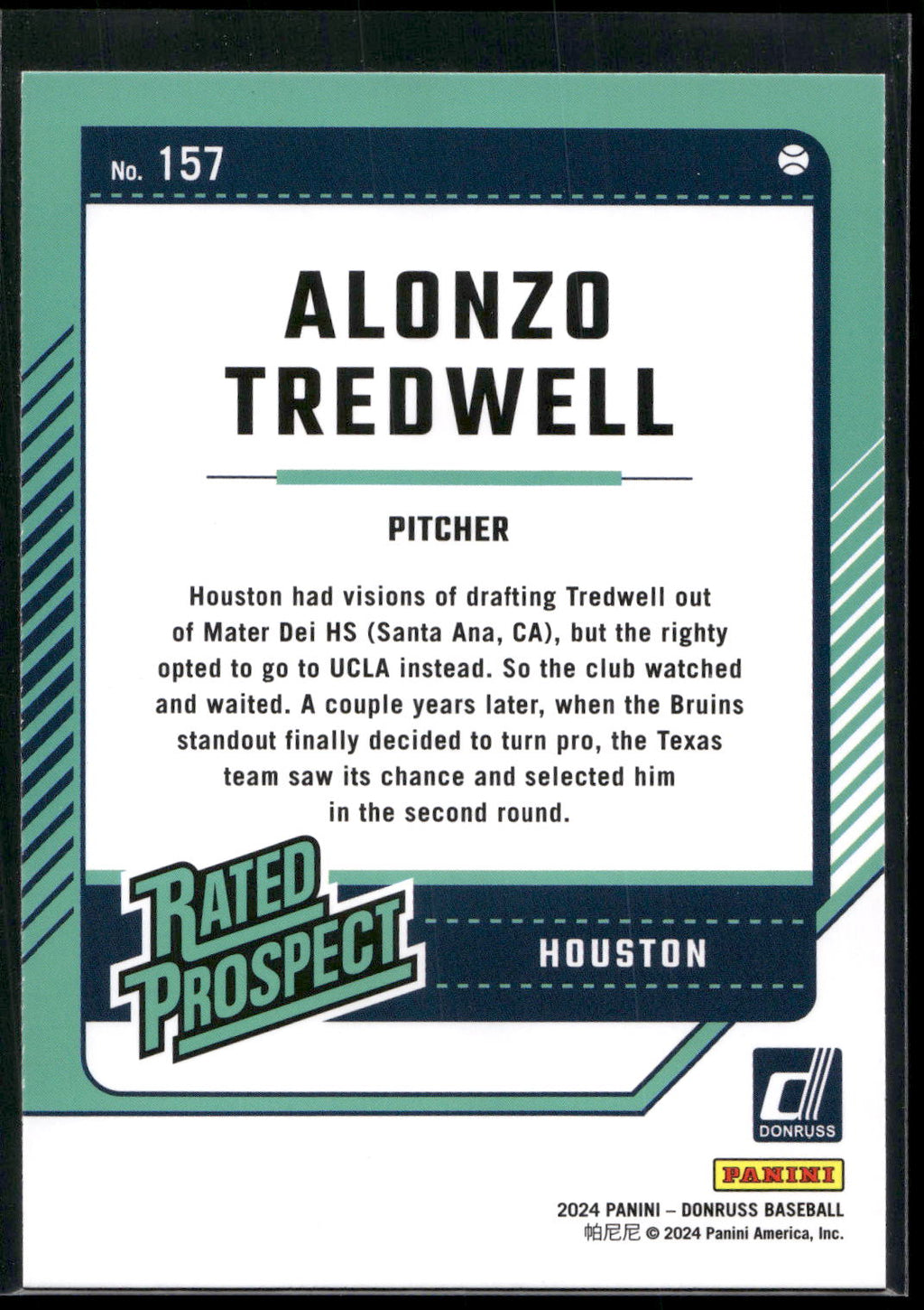 2024 Donruss #157 Alonzo Tredwell