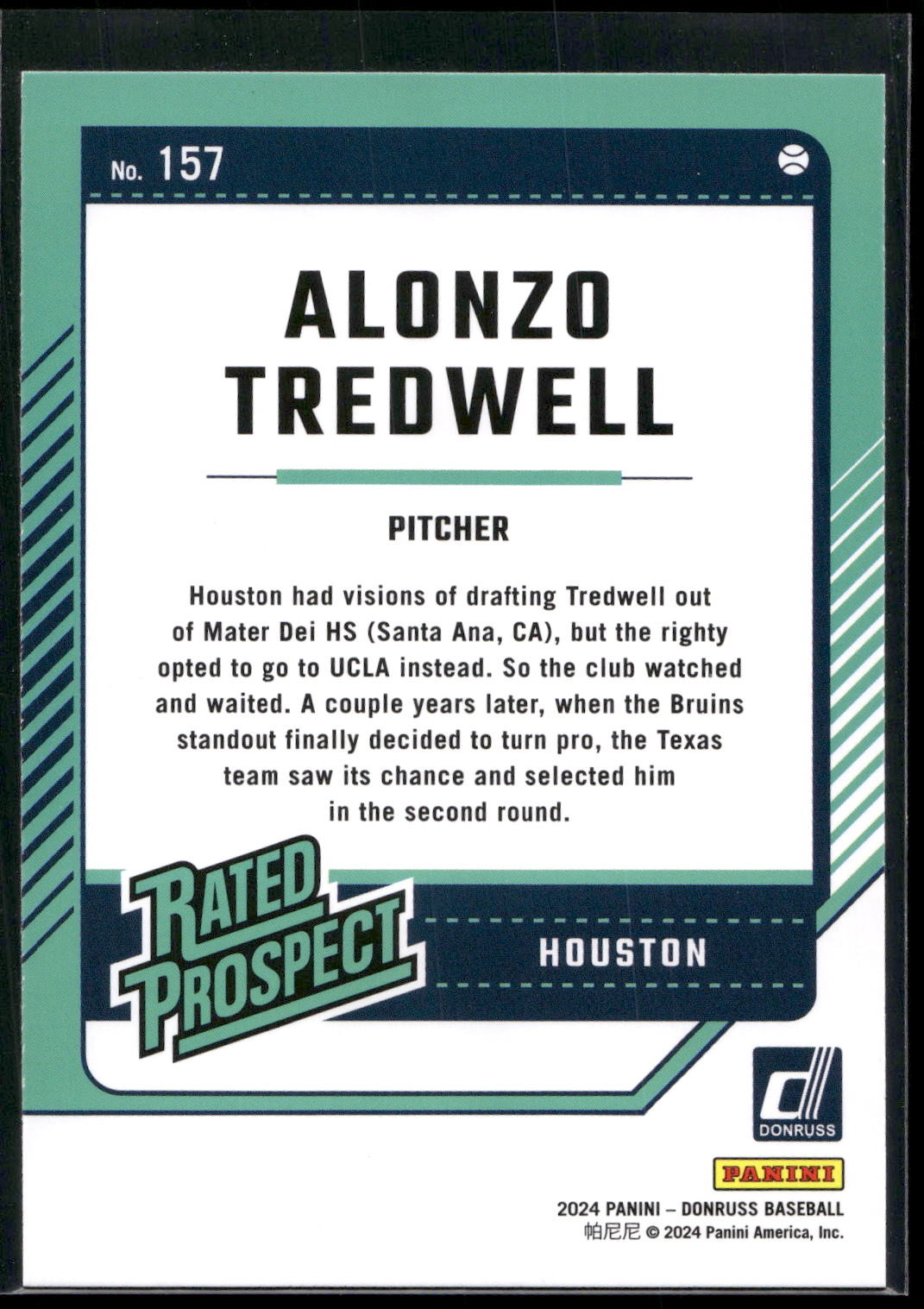 2024 Donruss #157 Alonzo Tredwell