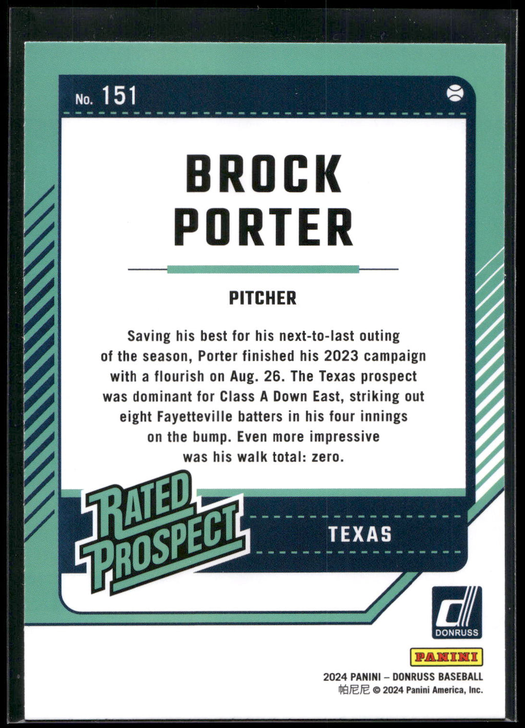 2024 Donruss #151 Brock Porter