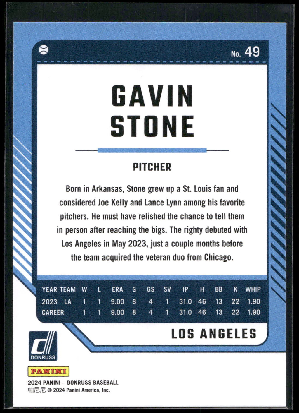 2024 Donruss #49 Gavin Stone