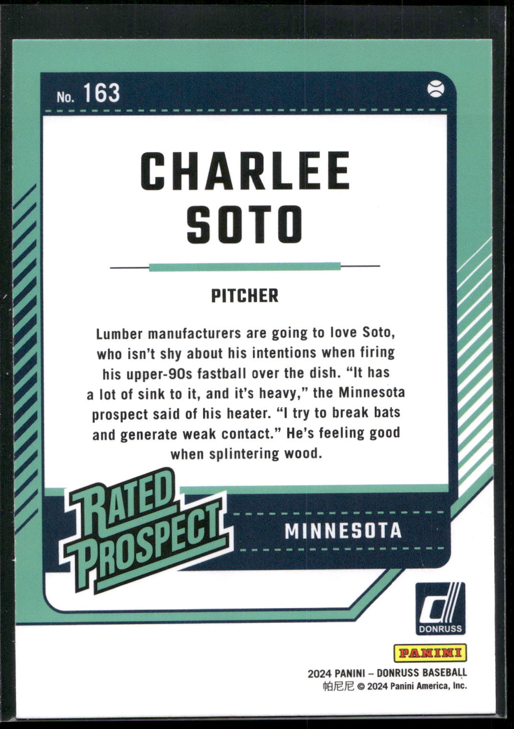2024 Donruss #163 Charlee Soto