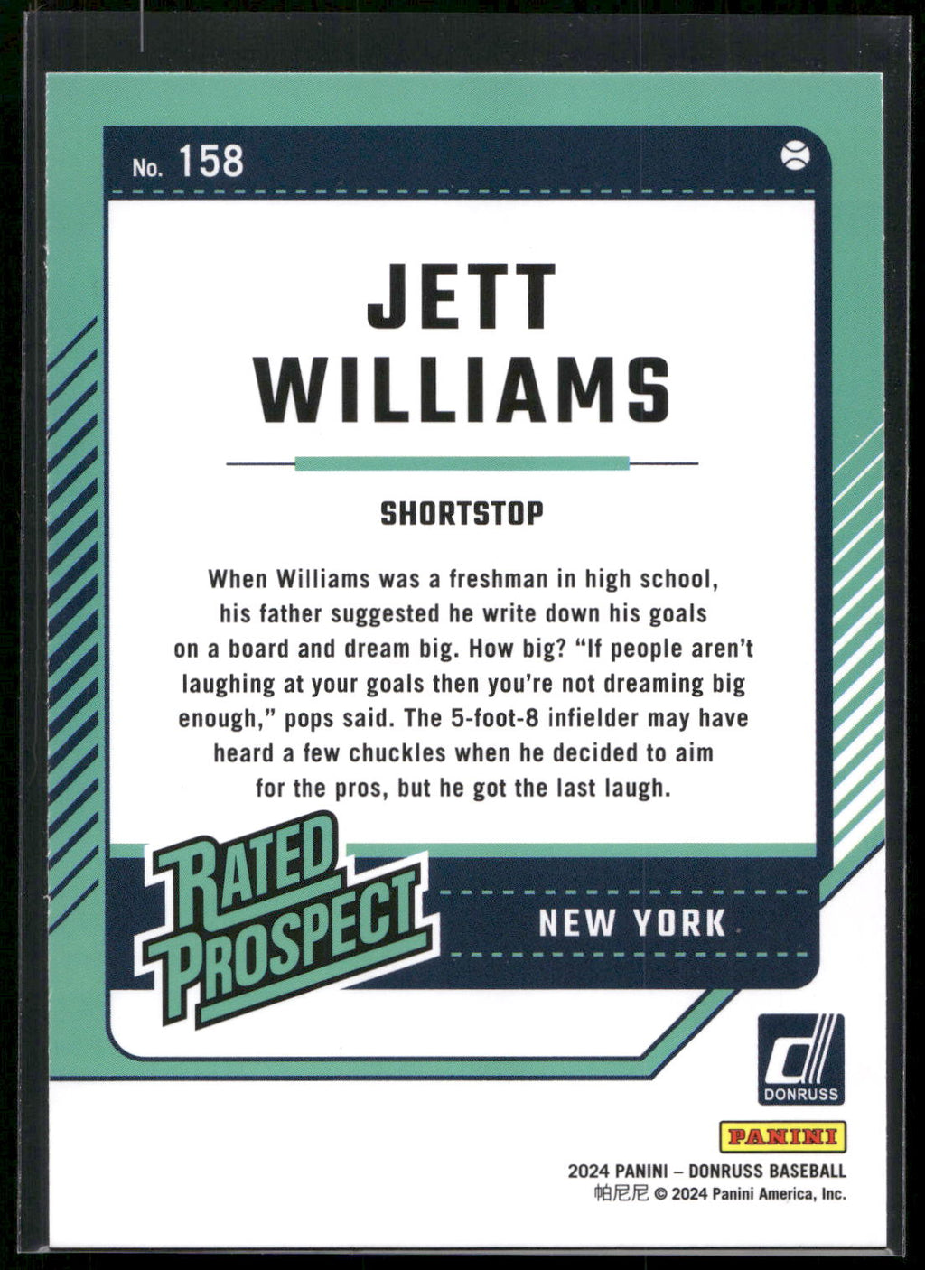 2024 Donruss #158 Jett Williams