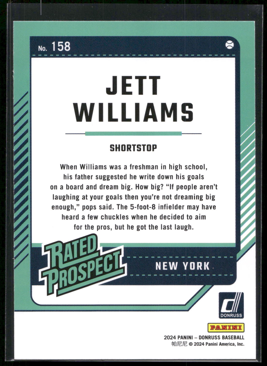 2024 Donruss #158 Jett Williams