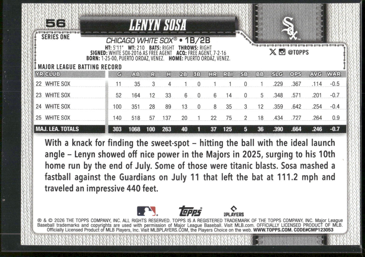 2026 Topps #56 Lenyn Sosa