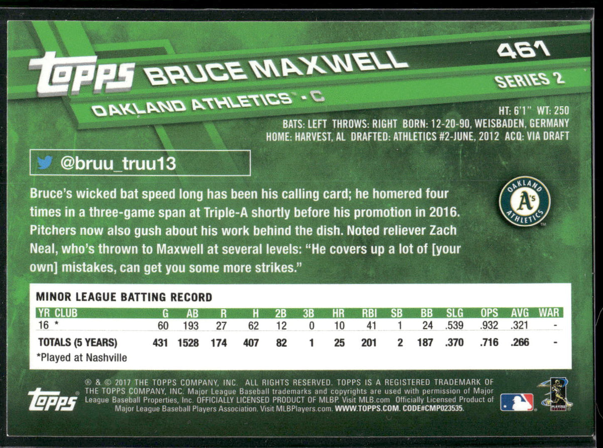 2017 Topps #461 Bruce Maxwell