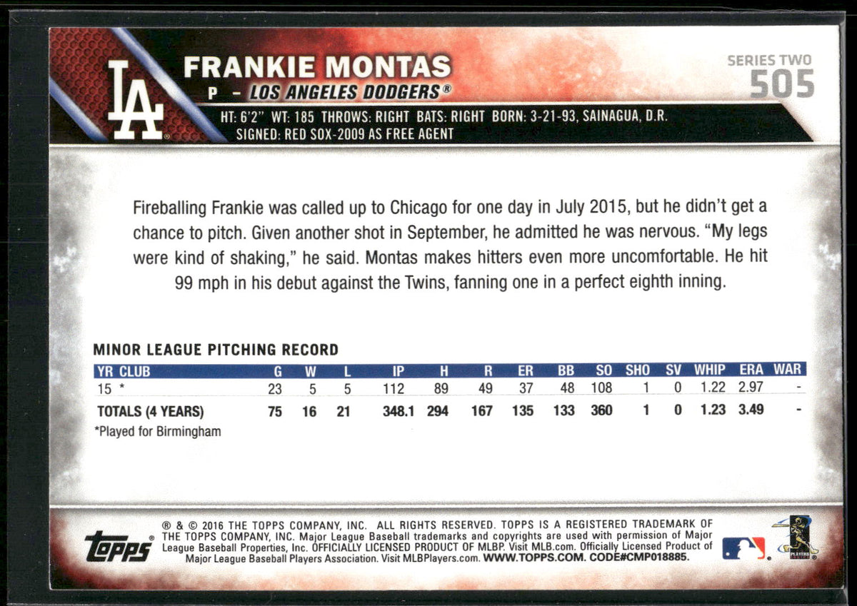 2016 Topps #505 Frankie Montas