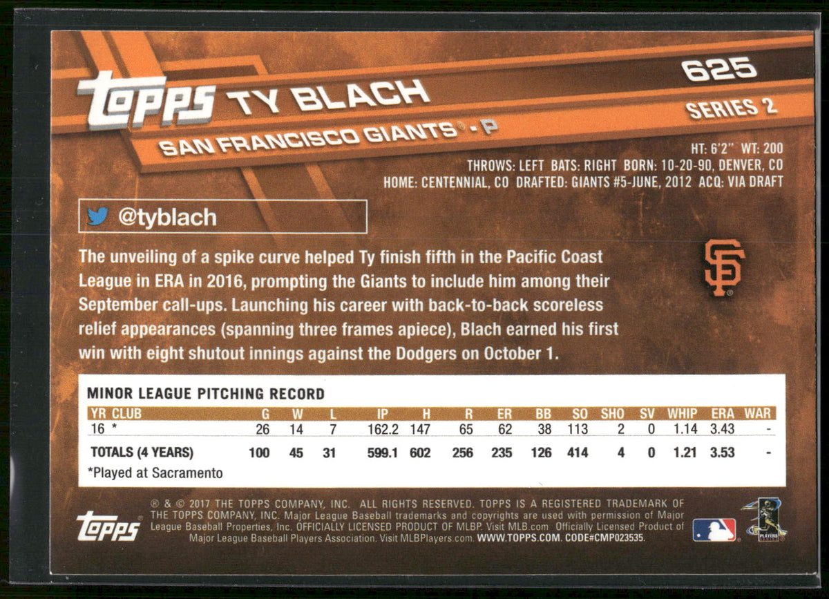 2017 Topps #625 Ty Blach
