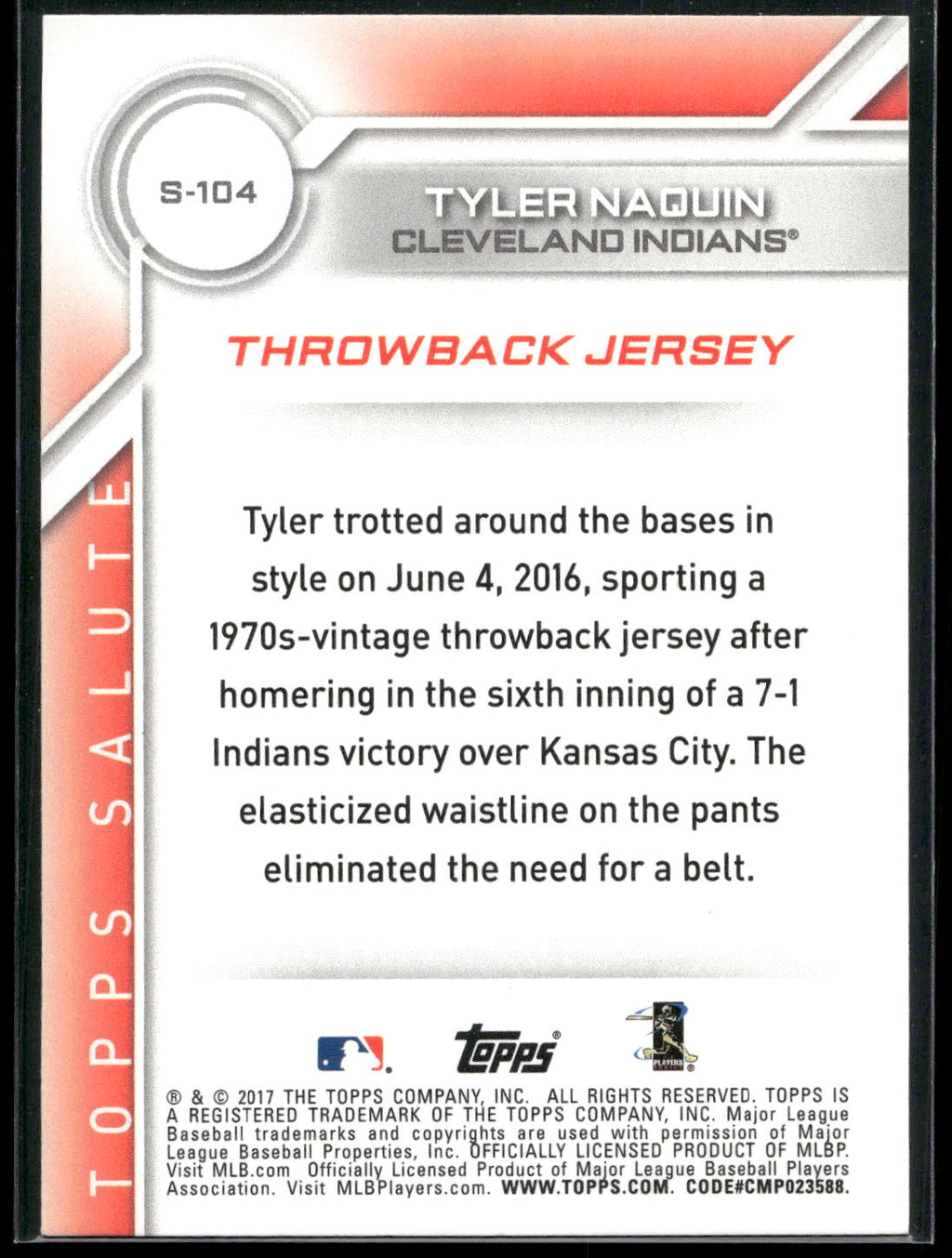 2017 Topps #S-104 Tyler Naquin Salute