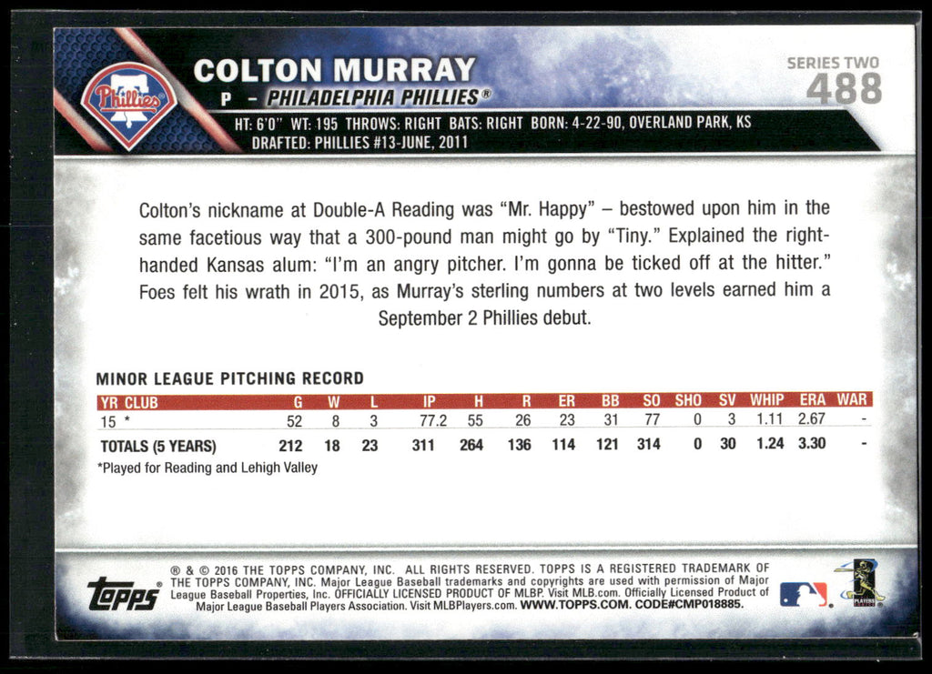 2016 Topps #488 Colton Murray