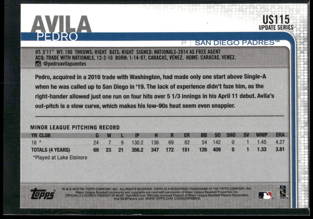 2019 Topps Update #US115 Pedro Avila