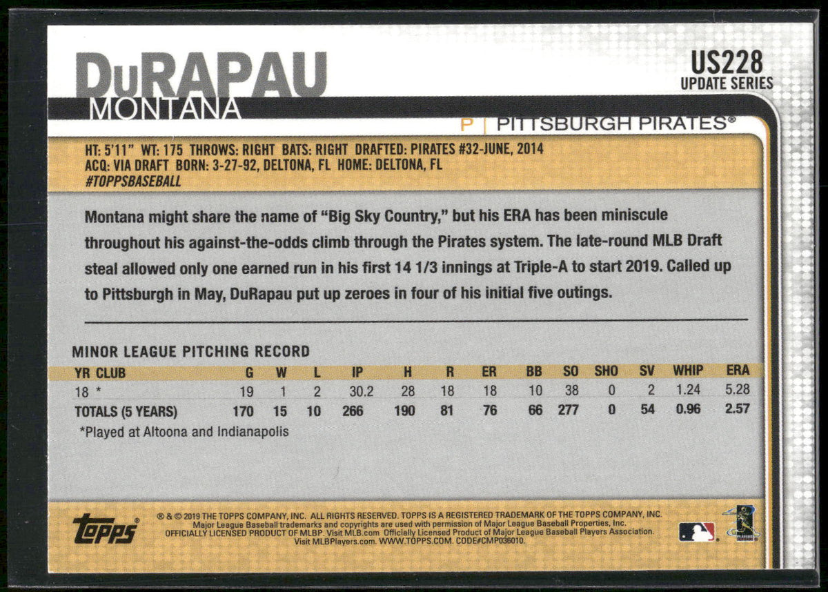 2019 Topps Update #US228 Montana DuRapau
