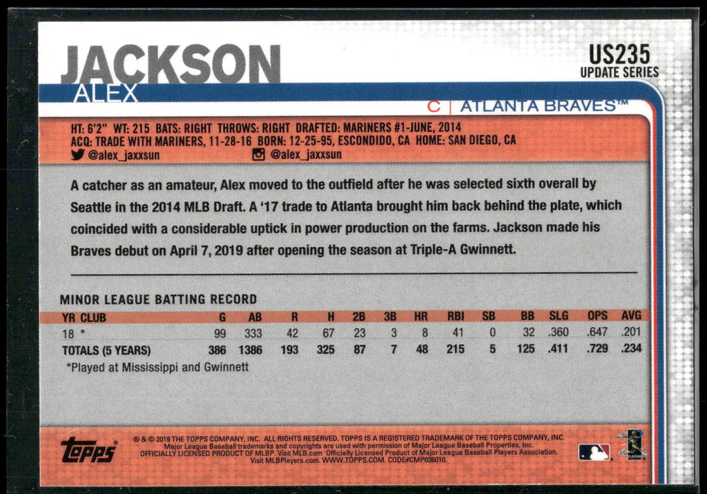 2019 Topps Update #US235 Alex Jackson