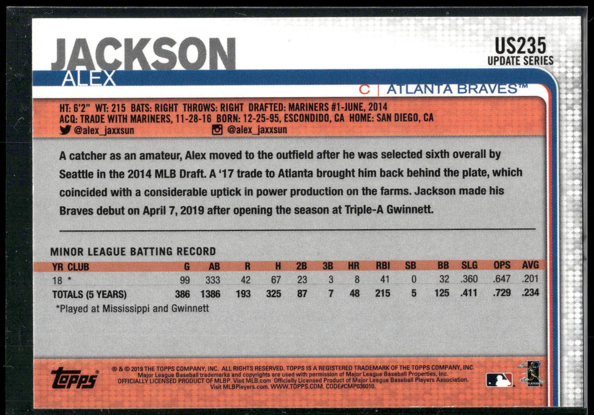 2019 Topps Update #US235 Alex Jackson