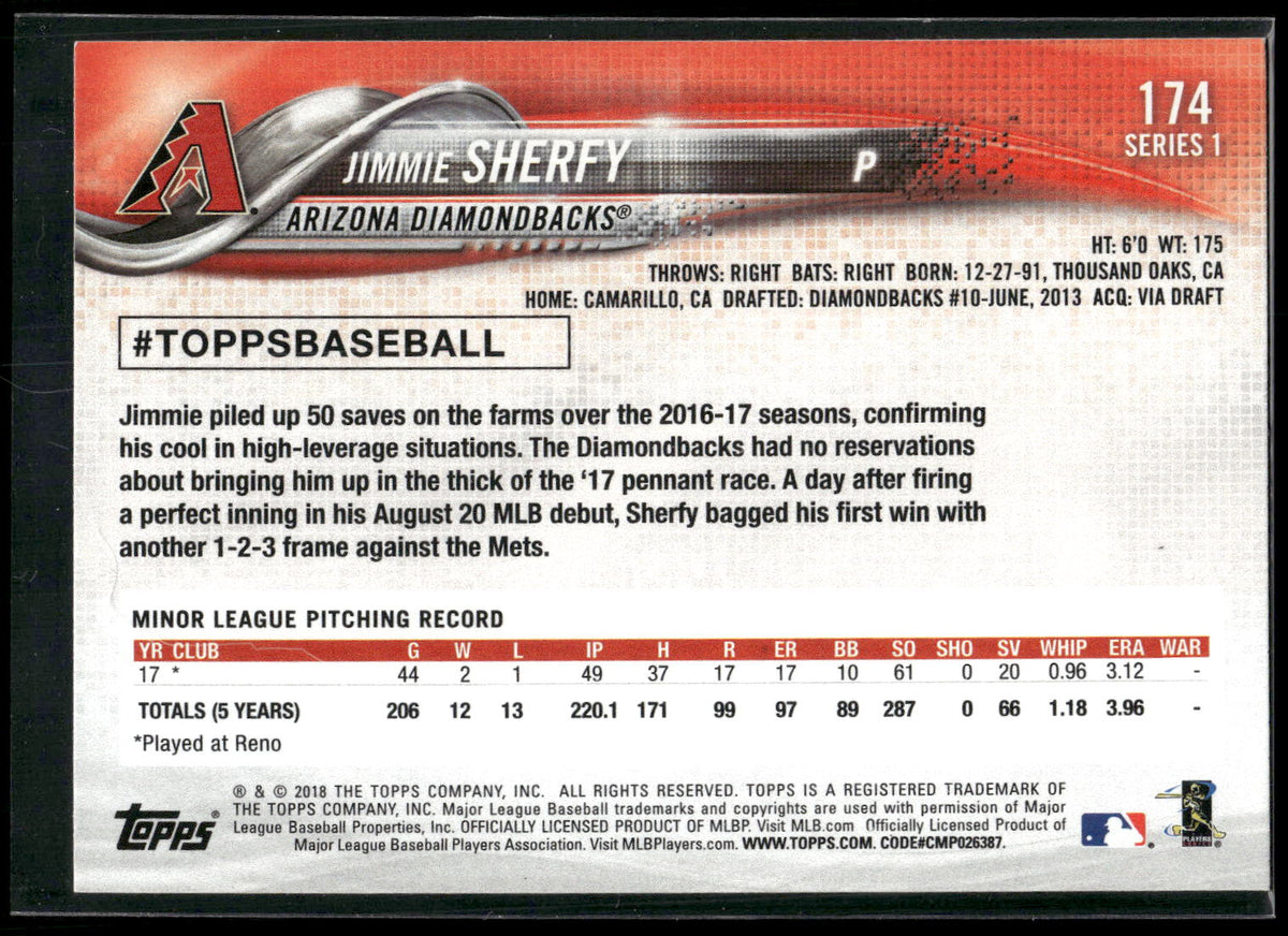 2018 Topps #174 Jimmie Sherfy