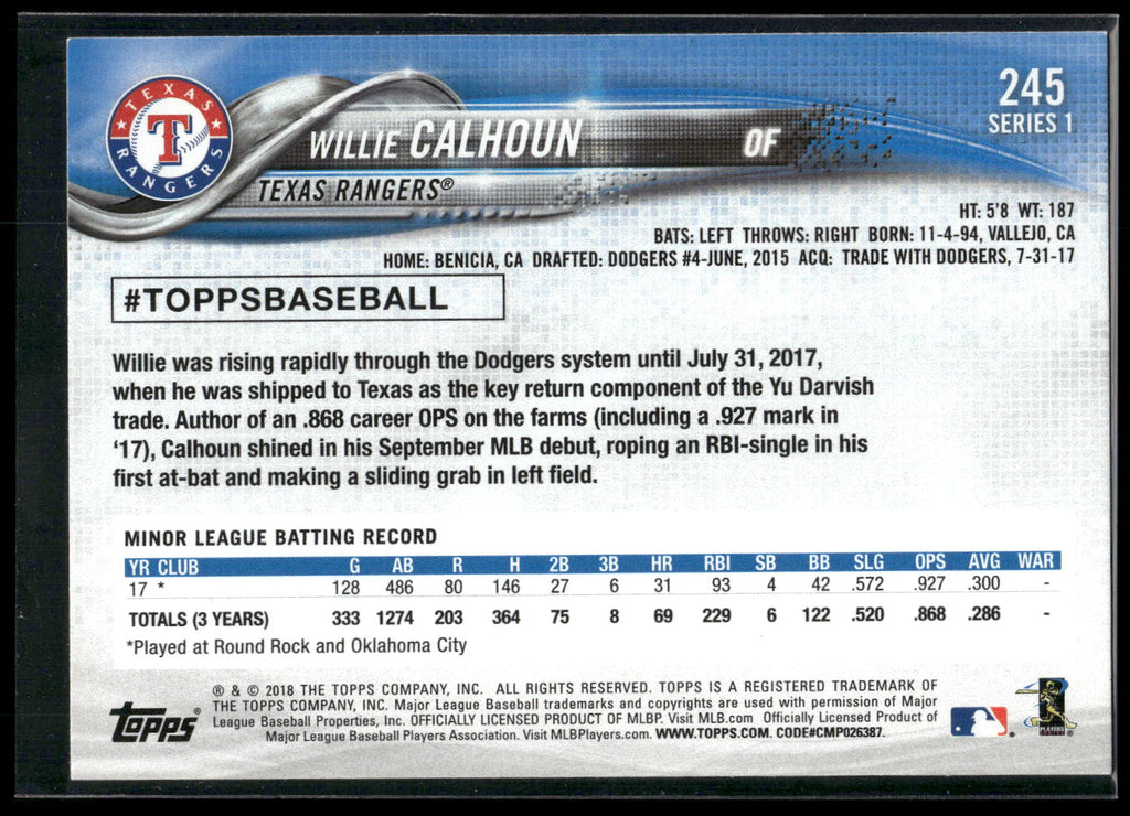 2018 Topps #245 Willie Calhoun
