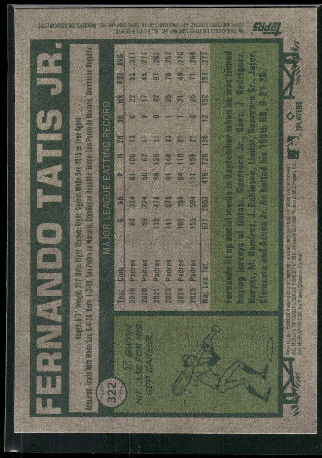 2026 Topps Heritage #322 Fernando Tatis Jr.