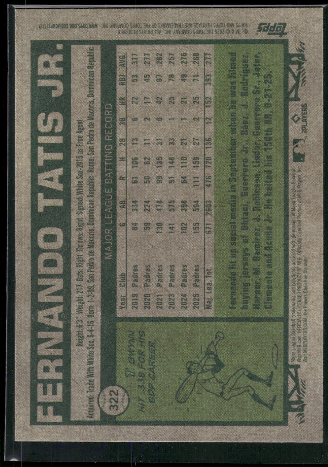 2026 Topps Heritage #322 Fernando Tatis Jr.