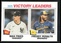2026 Topps Heritage #5 2025 Victory Leaders (Max Fried / Freddy Peralta)