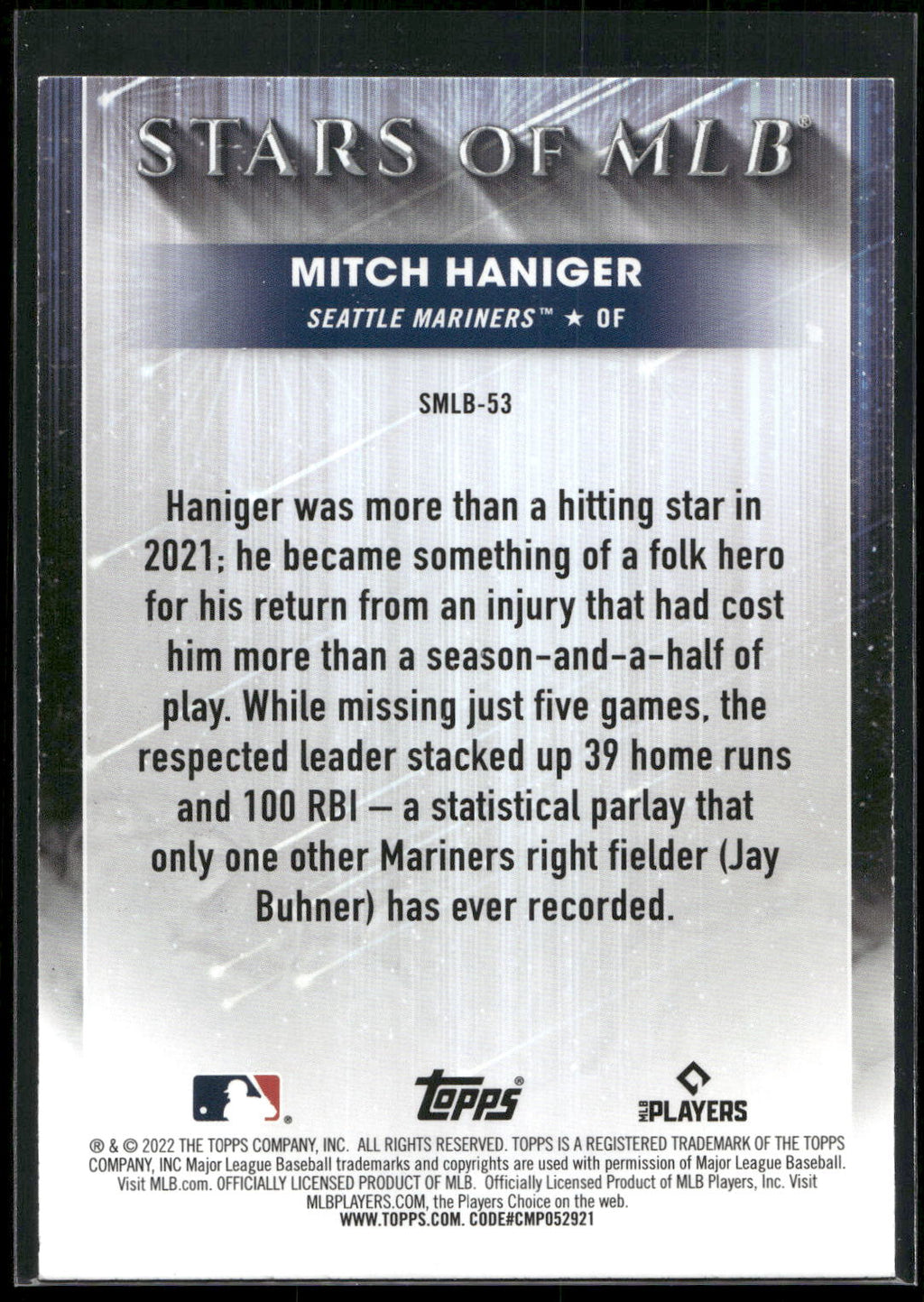 2022 Topps #SMLB-53 Mitch Haniger Stars of MLB