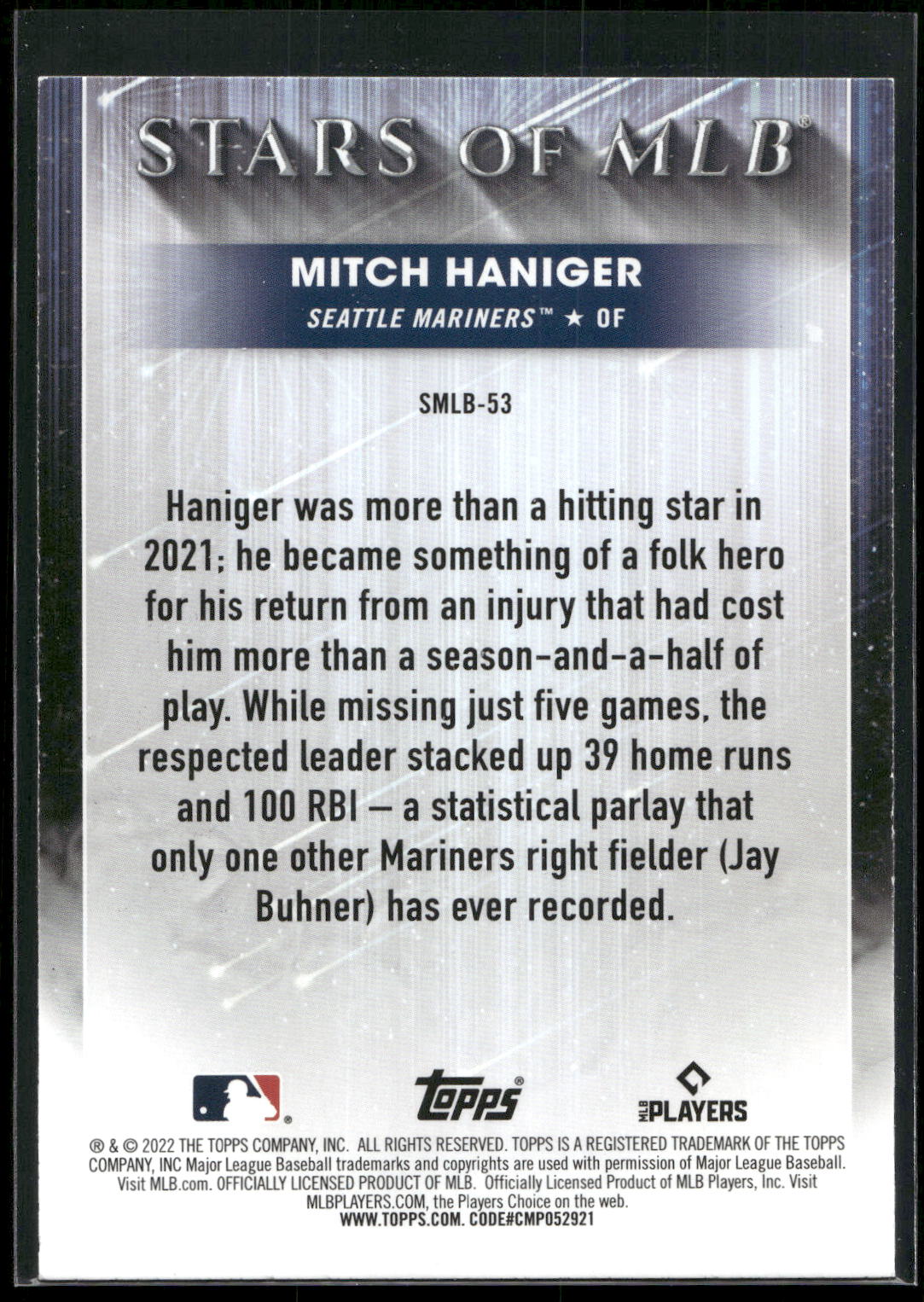 2022 Topps #SMLB-53 Mitch Haniger Stars of MLB