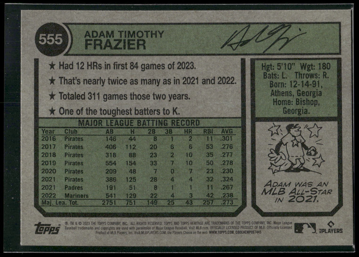 2023 Topps Heritage #555 Adam Frazier