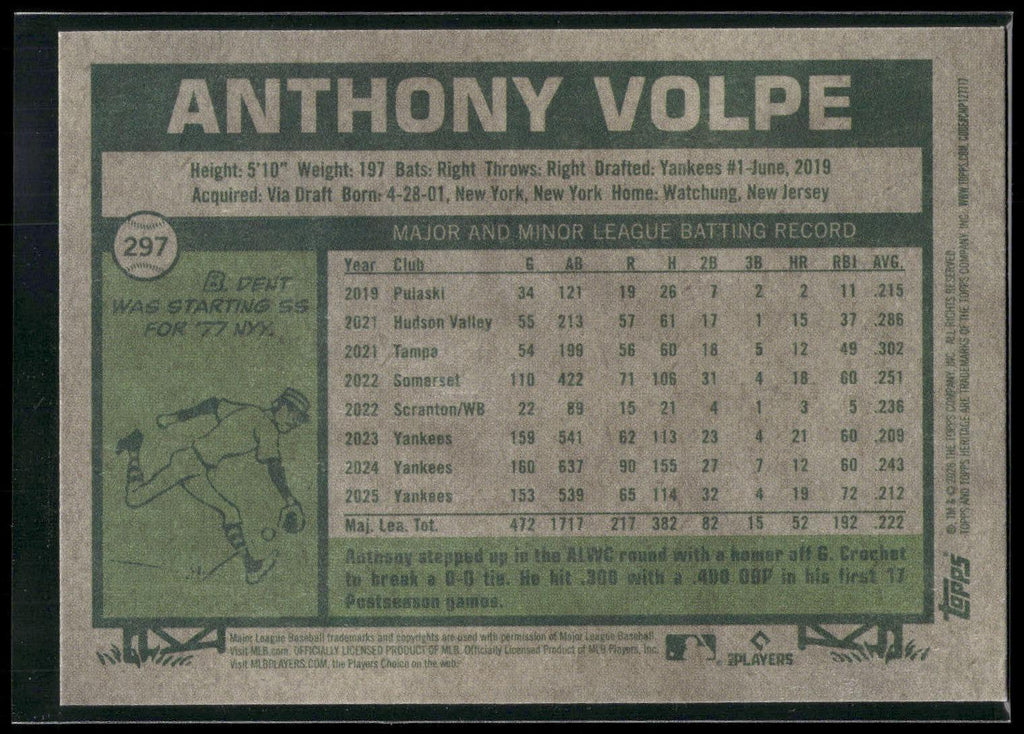 2026 Topps Heritage #297 Anthony Volpe