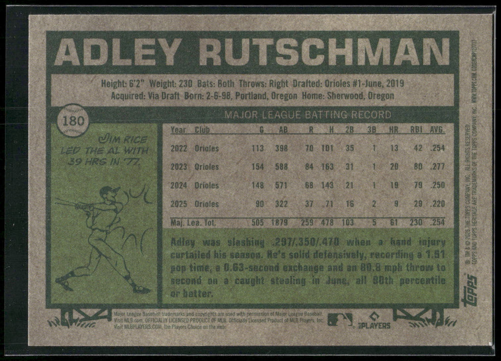 2026 Topps Heritage #180 Adley Rutschman