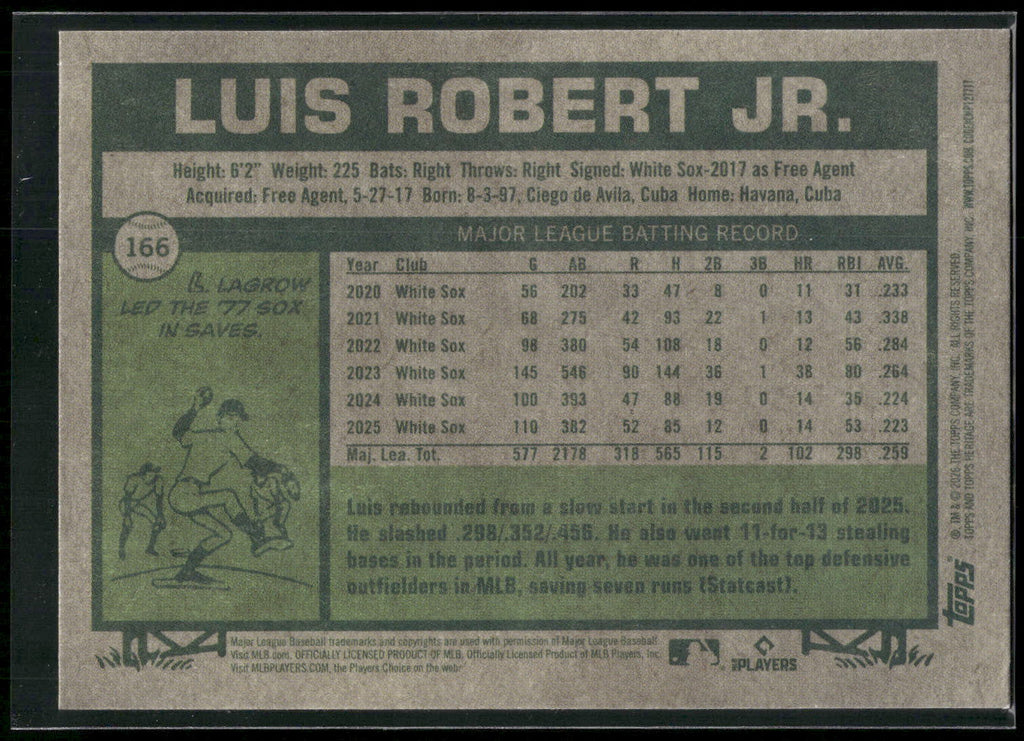 2026 Topps Heritage #166 Luis Robert Jr.