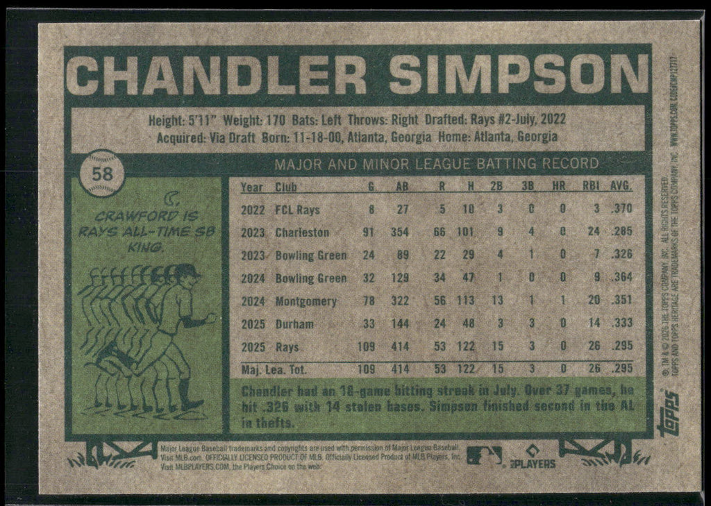 2026 Topps Heritage #58 Chandler Simpson