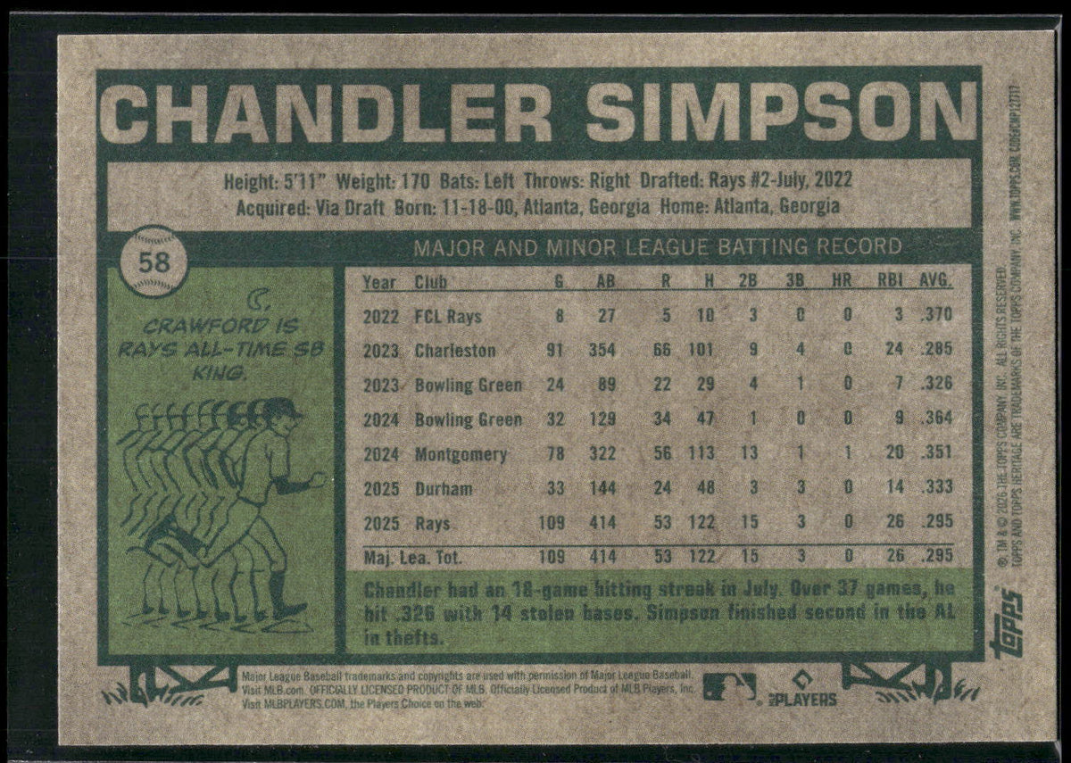 2026 Topps Heritage #58 Chandler Simpson