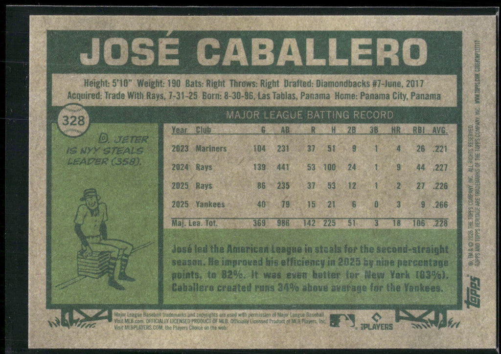 2026 Topps Heritage #328 José Caballero