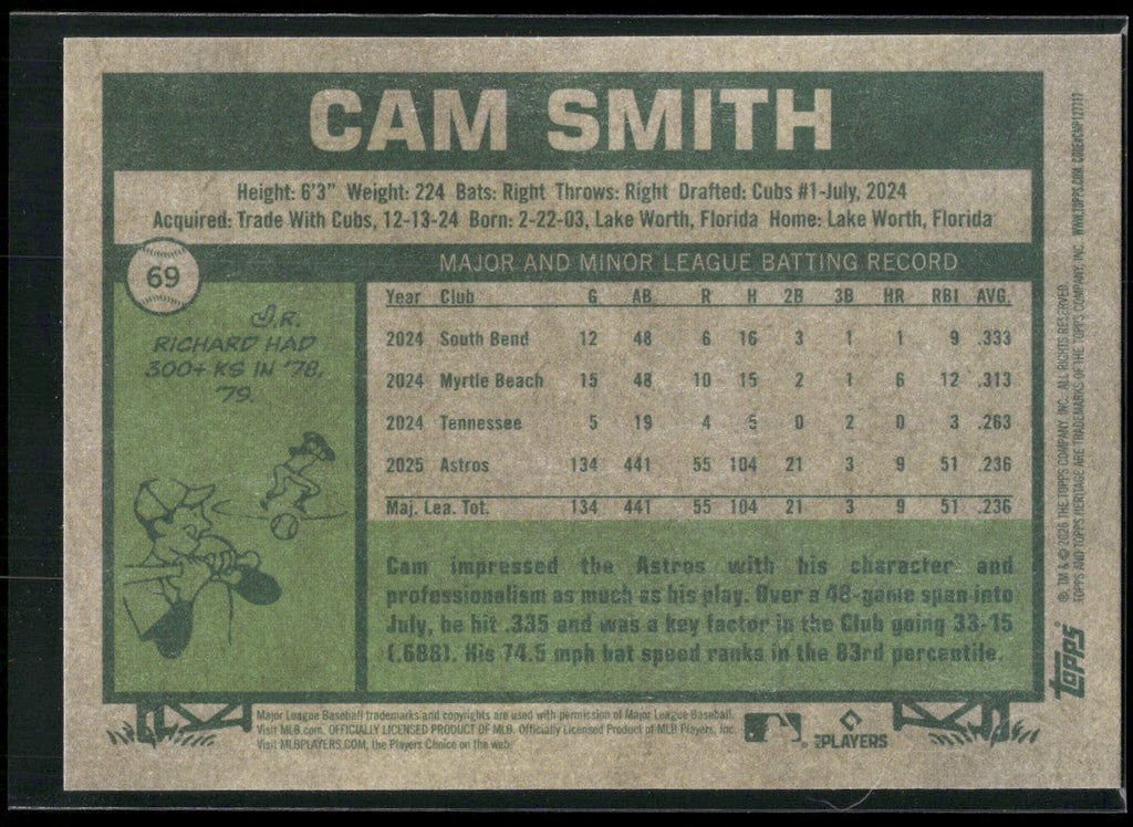 2026 Topps Heritage #69 Cam Smith