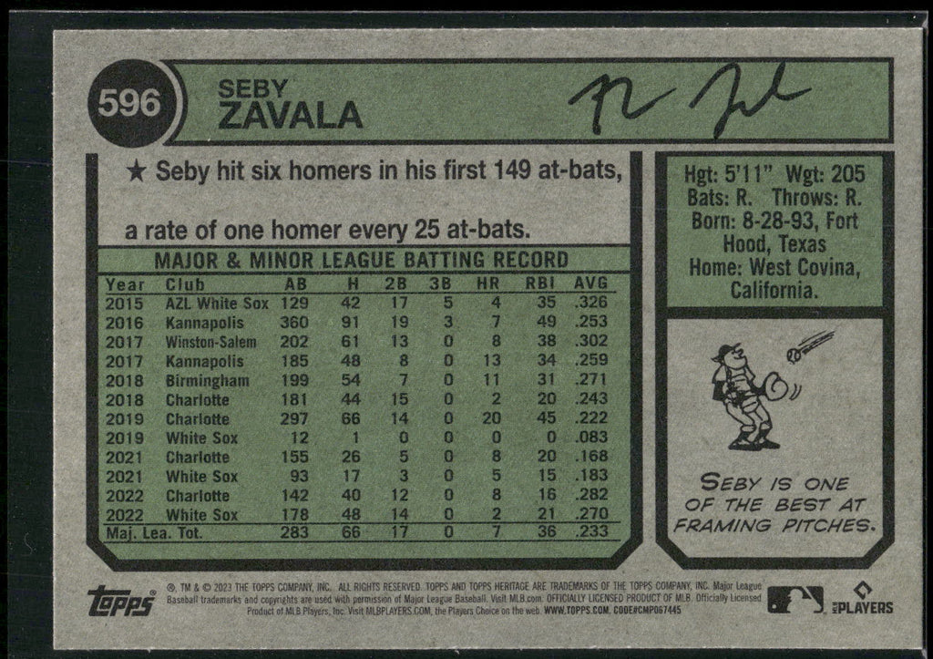 2023 Topps Heritage #596 Seby Zavala