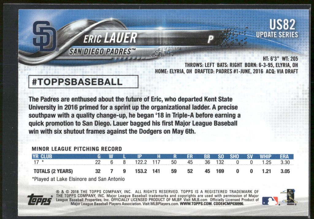 2018 Topps Update #US82 Eric Lauer