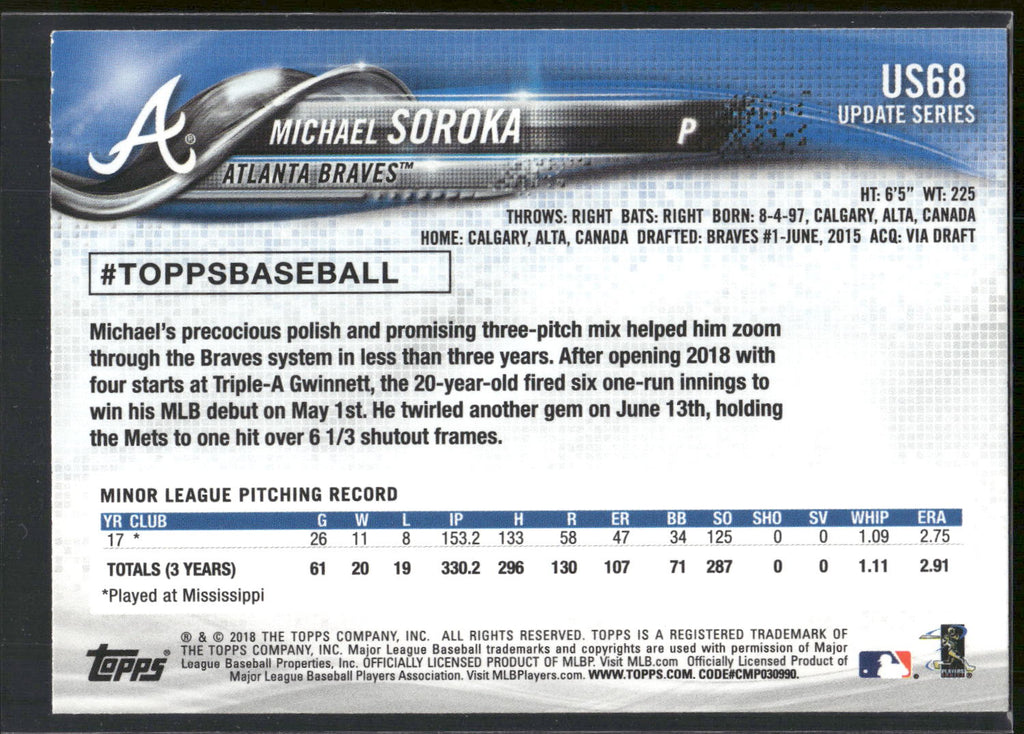 2018 Topps Update #US68 Michael Soroka