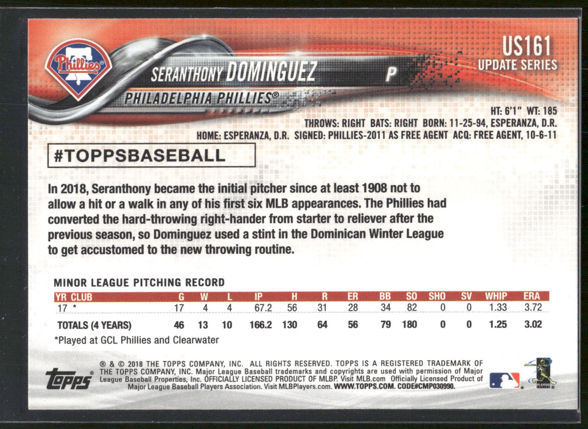 2018 Topps Update #US161 Seranthony Dominguez