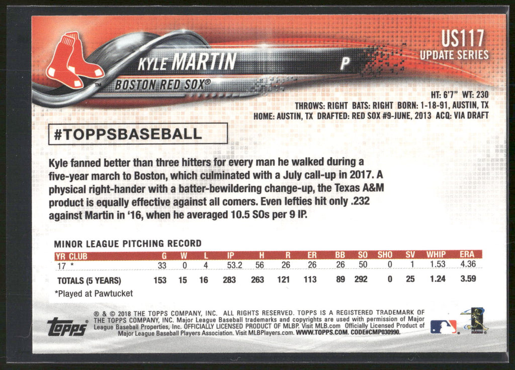 2018 Topps Update #US117 Kyle Martin