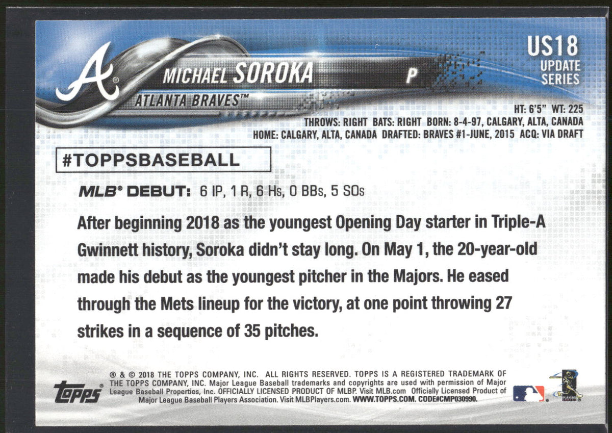 2018 Topps Update #US18 Michael Soroka