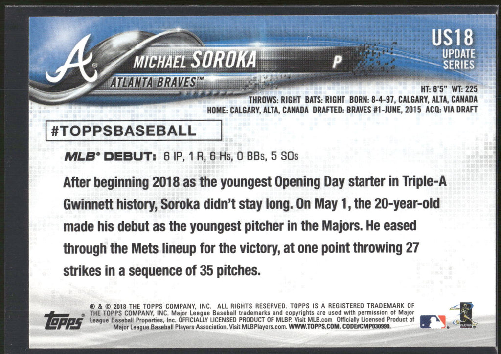 2018 Topps Update #US18 Michael Soroka