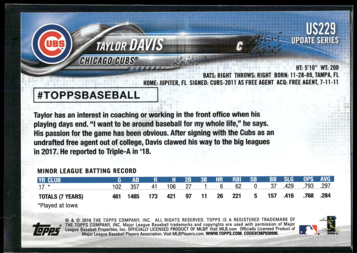 2018 Topps Update #US229 Taylor Davis