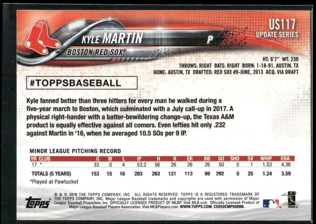 2018 Topps Update #US117 Kyle Martin
