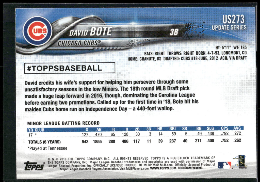 2018 Topps Update #US273 David Bote