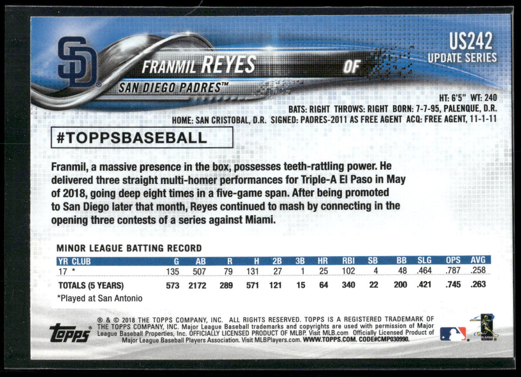 2018 Topps Update #US242 Franmil Reyes