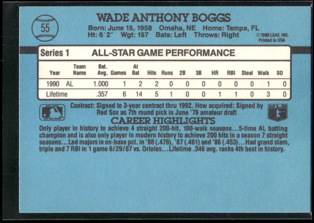 1991 Donruss #55 Wade Boggs