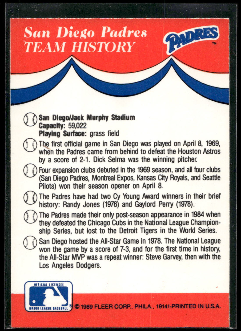 1989 Fleer #NNO Pirates / Cardinals / San Diego Padres / Giants Team Stickers