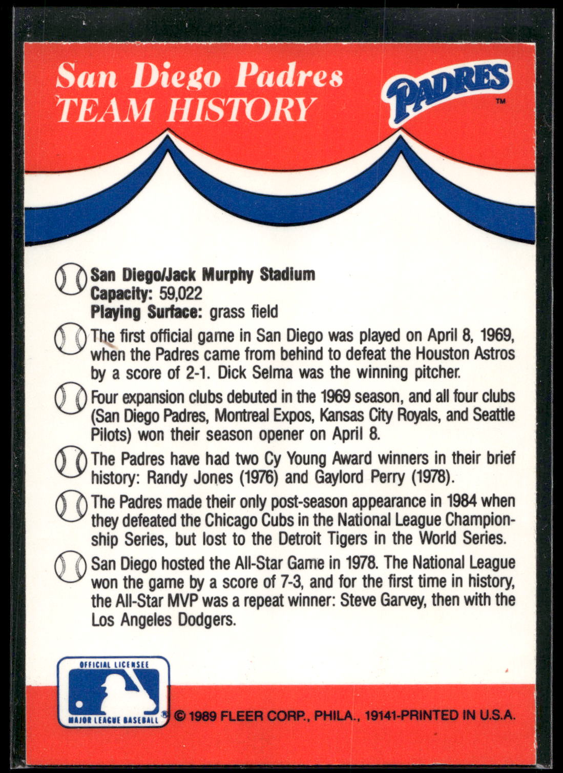 1989 Fleer #NNO Pirates / Cardinals / San Diego Padres / Giants Team Stickers