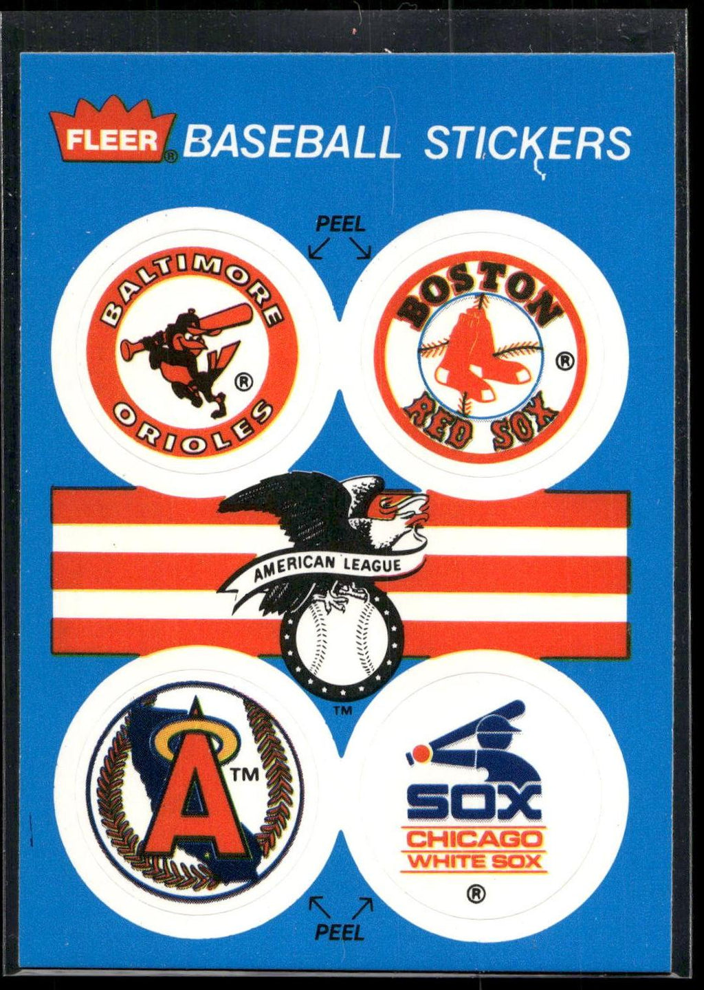 1989 Fleer #NNO Orioles / Red Sox / Angels / Chicago White Sox Team Stickers