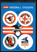 1989 Fleer #NNO Orioles / Red Sox / Angels / Chicago White Sox Team Stickers